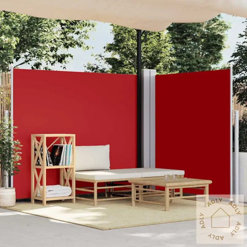 Uttrekkbar Sidemarkise 180X600 Cm Rød