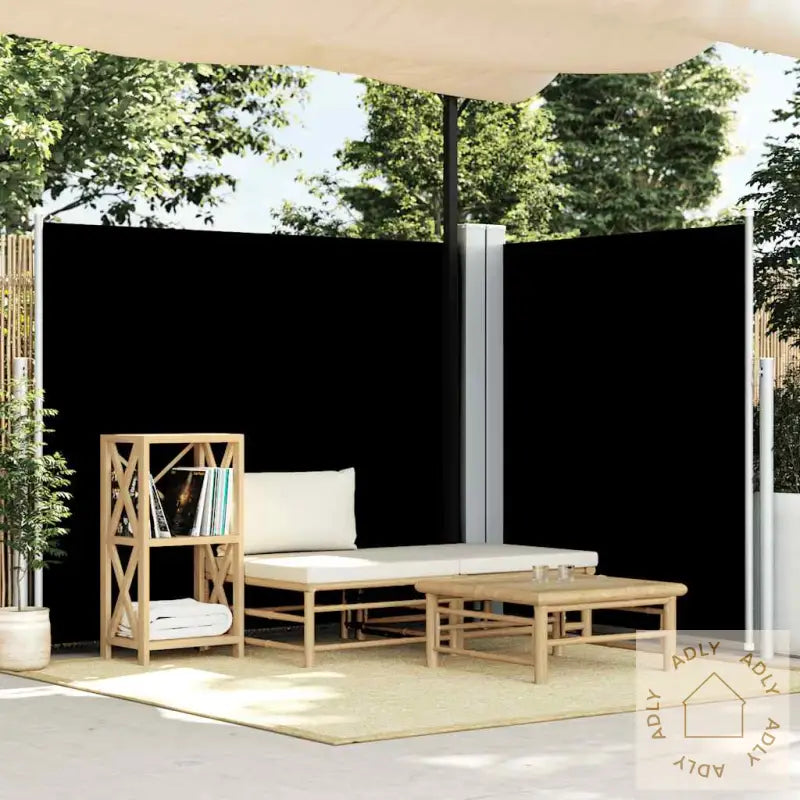 Uttrekkbar Sidemarkise 180X600 Cm Svart