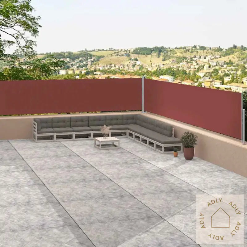 Uttrekkbar Sidemarkise Brun 117X1200 Cm