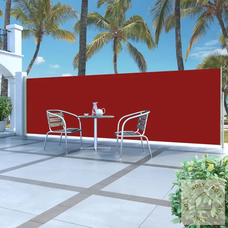 Uttrekkbar Sidemarkise 160 X 500 Cm Rød