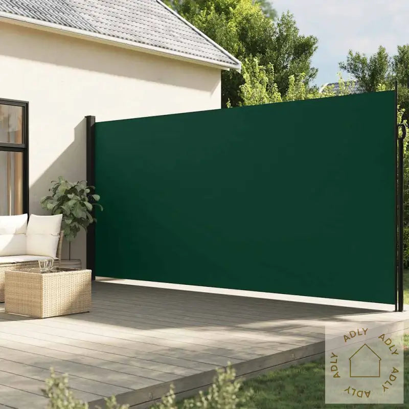 Uttrekkbar Sidemarkise Mørkegrønn 200X500 Cm