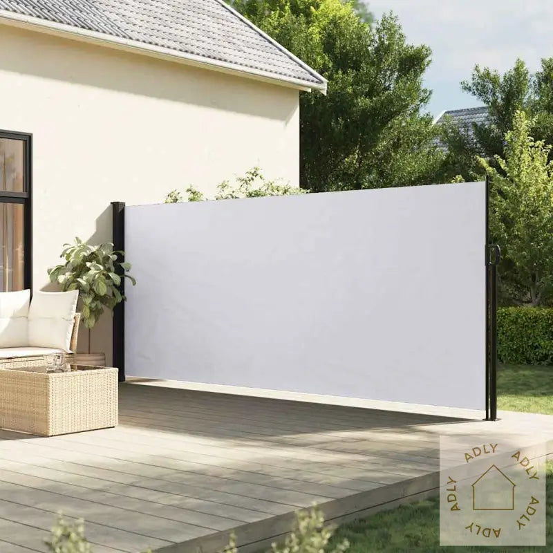 Uttrekkbar Sidemarkise Hvit 160X600 Cm