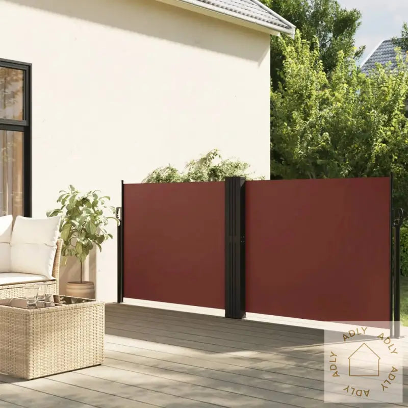 Uttrekkbar Sidemarkise 120X600 Cm Brun