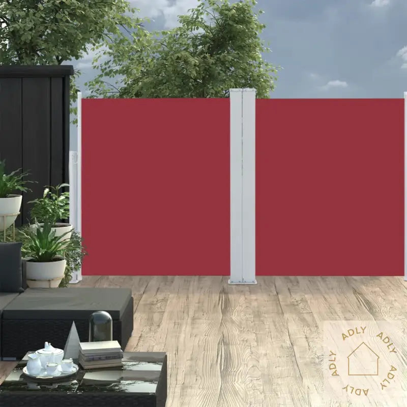 Uttrekkbar Sidemarkise 170X600 Cm Rød