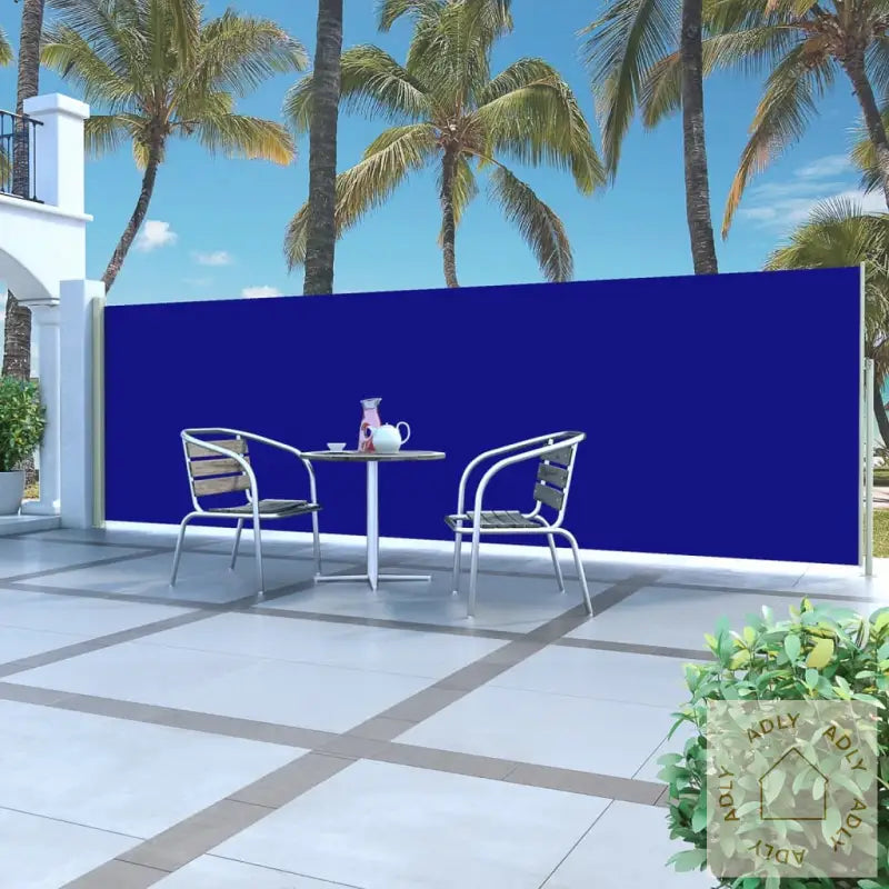 Uttrekkbar Sidemarkise 160 X 500 Cm Blå