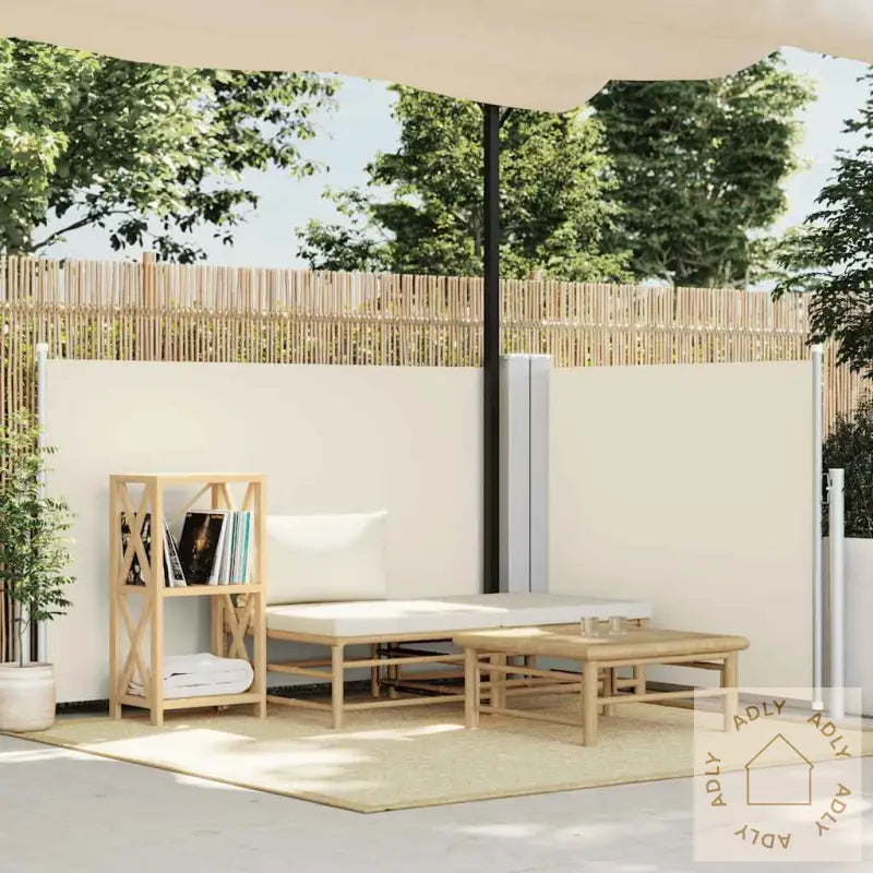 Uttrekkbar Sidemarkise 100X600 Cm Kremhvit