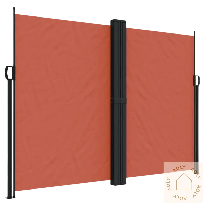 Retraktabel sidemarkise med svart ramme for hagemøbler og møbler til hjemmet