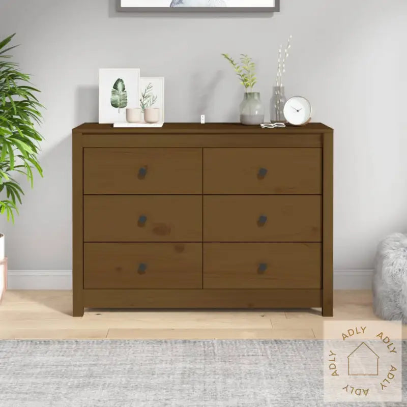 Sideskap Honningbrun 100X40X72 Cm Heltre Furu