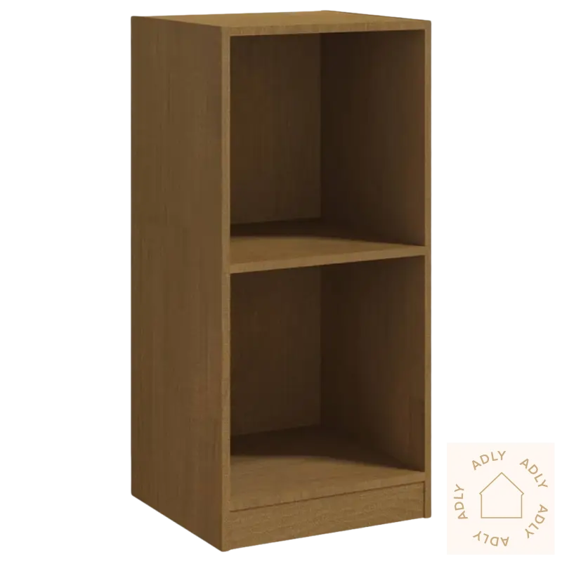 Wooden to-shelve bokhylle i heltre furu for praktisk oppbevaring i stue, gang eller soverom