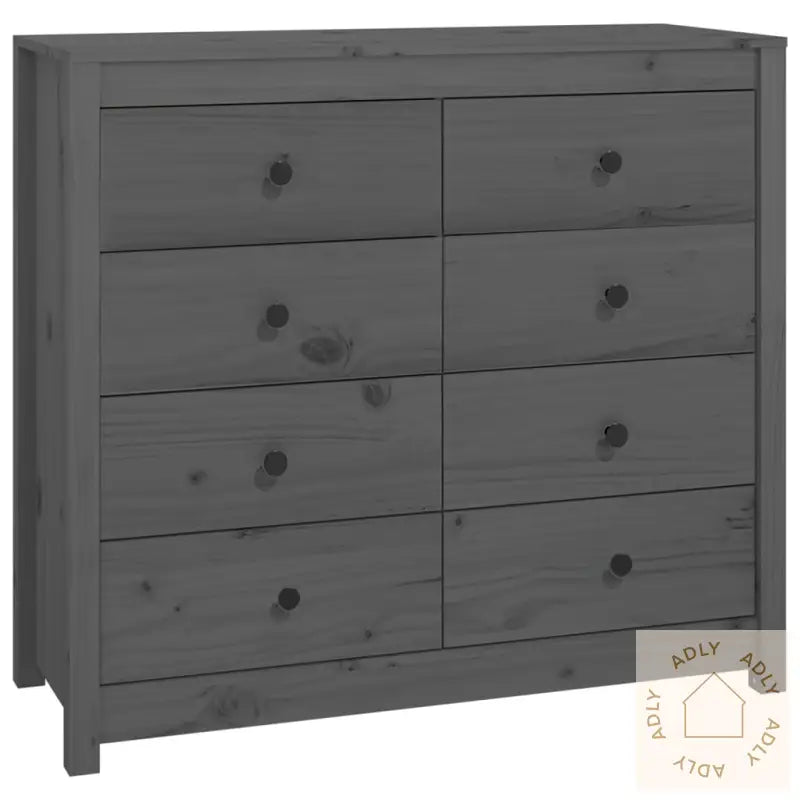 Sideskap Grå 100X40X90 Cm Heltre Furu