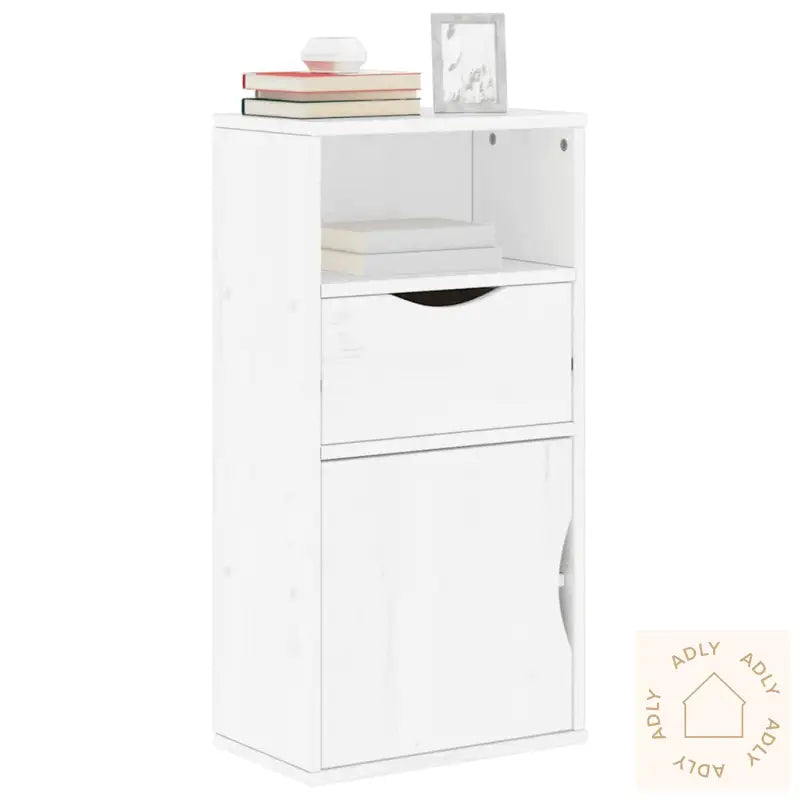 Sideskap Med Skuff Odda Hvit 40X24X79 Cm Heltre Furu