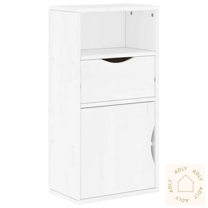 Sideskap Med Skuff Odda Hvit 40X24X79 Cm Heltre Furu