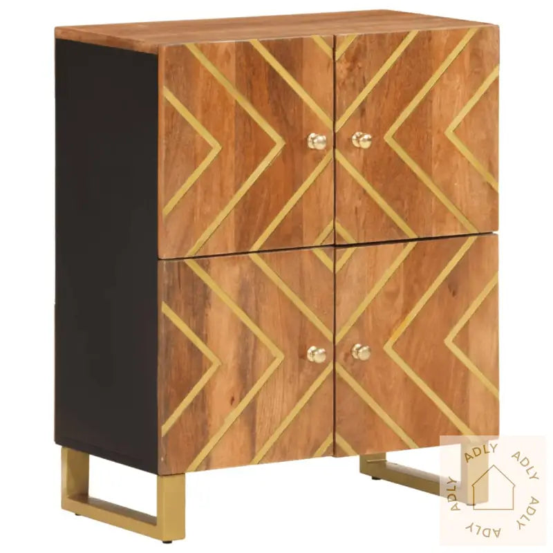 Tv-Benk Brun Og Svart 60X33,5X75 Cm Heltre Mango