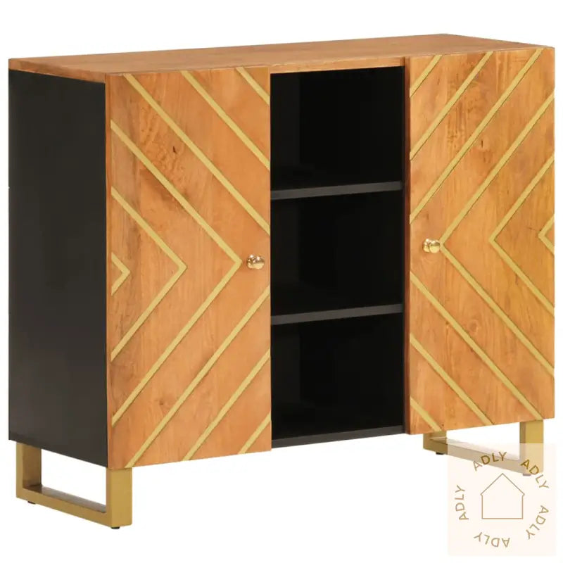 Tv-Benk Brun Og Svart 90X33,5X75 Cm Heltre Mango