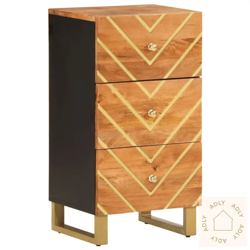 Tv-Benk Brun Og Svart 40X33,5X75 Cm Heltre Mango