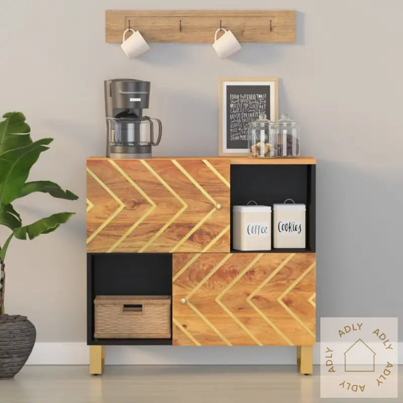 Tv-Benk Brun Og Svart 80X33,5X75 Cm Heltre Mango