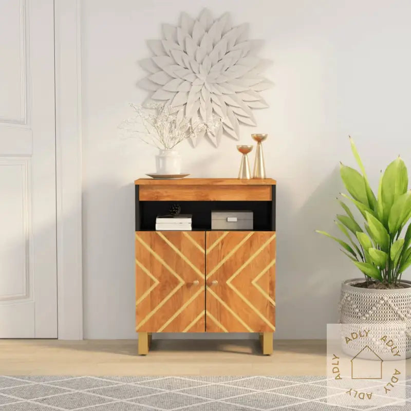 Tv-Benk Brun Og Svart 60X33,5X75 Cm Heltre Mango
