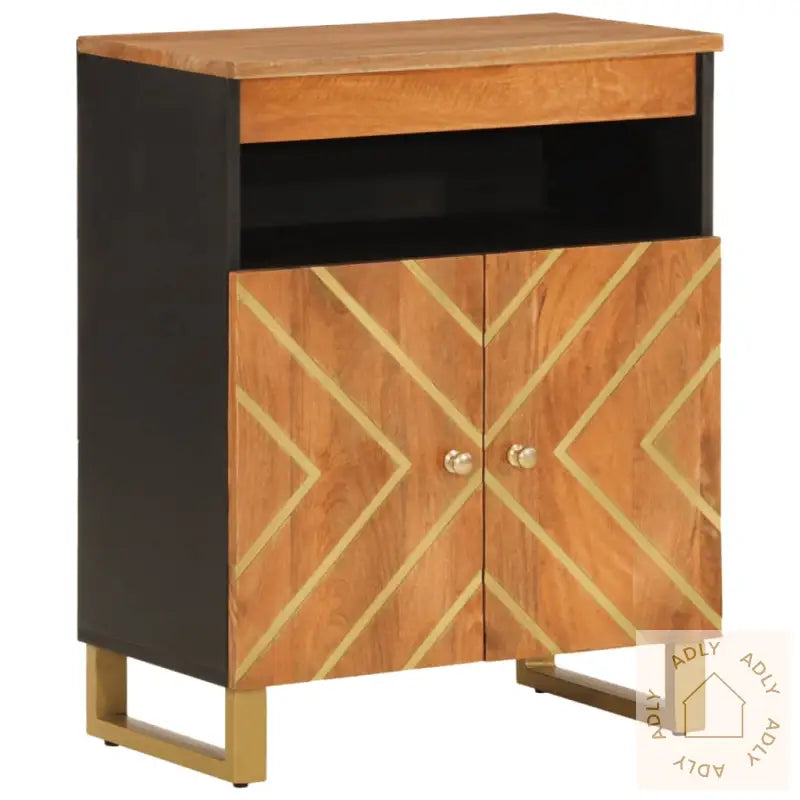 Tv-Benk Brun Og Svart 60X33,5X75 Cm Heltre Mango