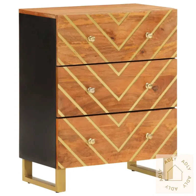 Tv-Benk Brun Og Svart 60X33,5X75 Cm Heltre Mango