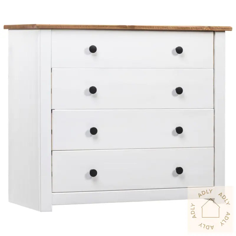 Sideskap Hvit 80X40X73 Cm Furu Panama Range