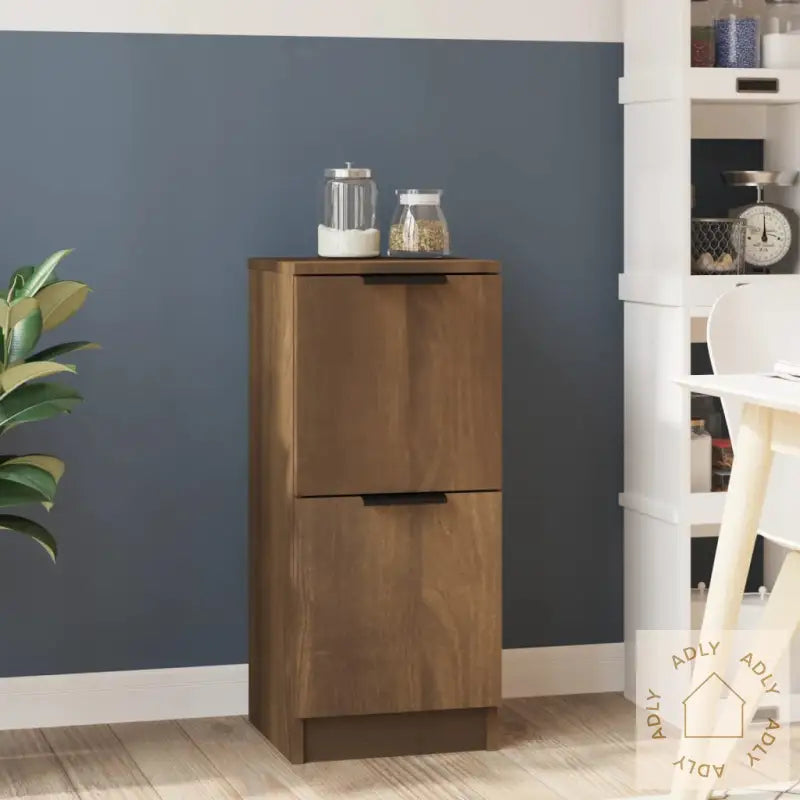 Skjenk Brun Eik 30X30X70 Cm Konstruert Tre