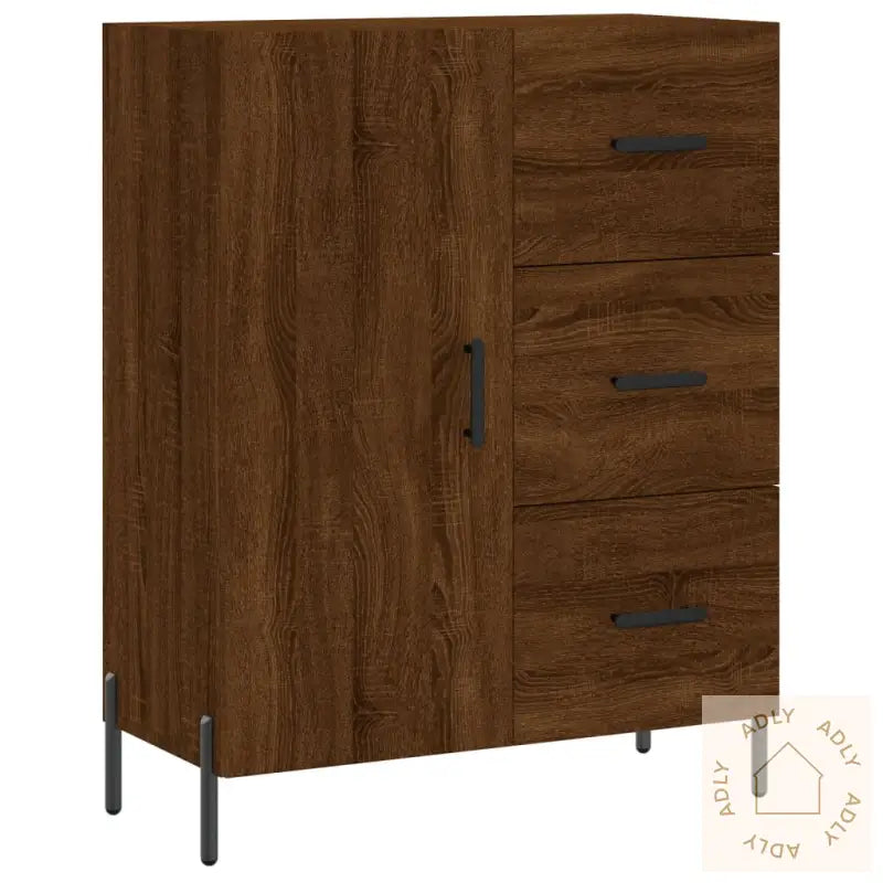 Skjenk Brun Eik 69,5X34X90 Cm Konstruert Tre