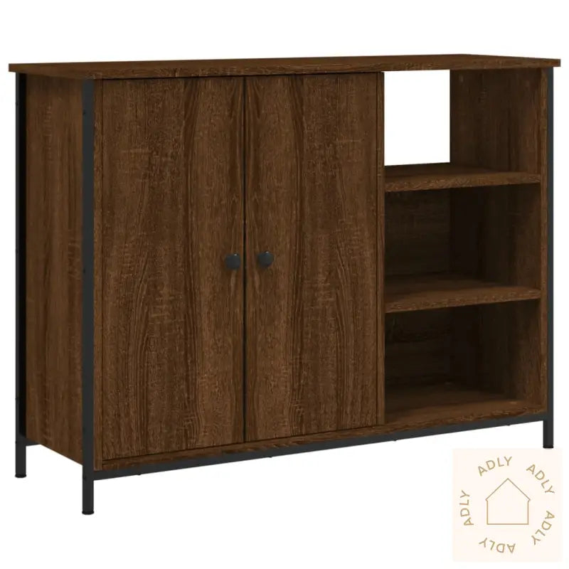 Skjenk Brun Eik 100X33X75 Cm Konstruert Tre