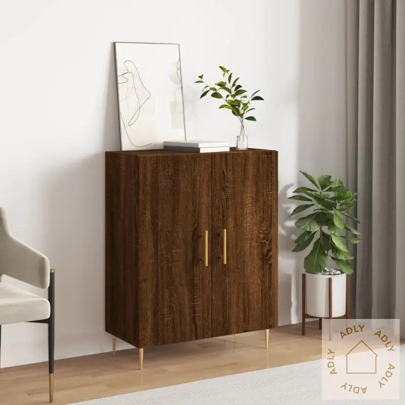 Skjenk Brun Eik 69,5X34X90 Cm Konstruert Tre