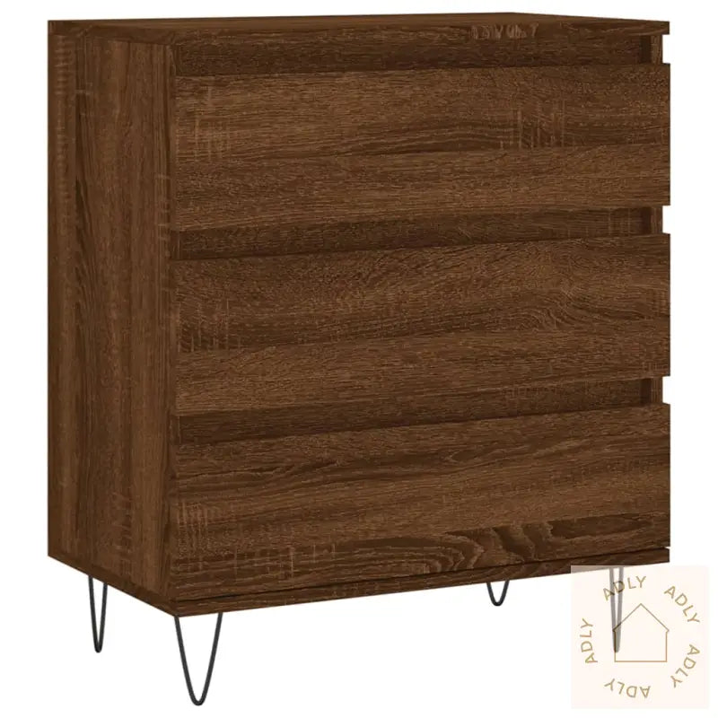 Skjenk Brun Eik 60X35X70 Cm Konstruert Tre