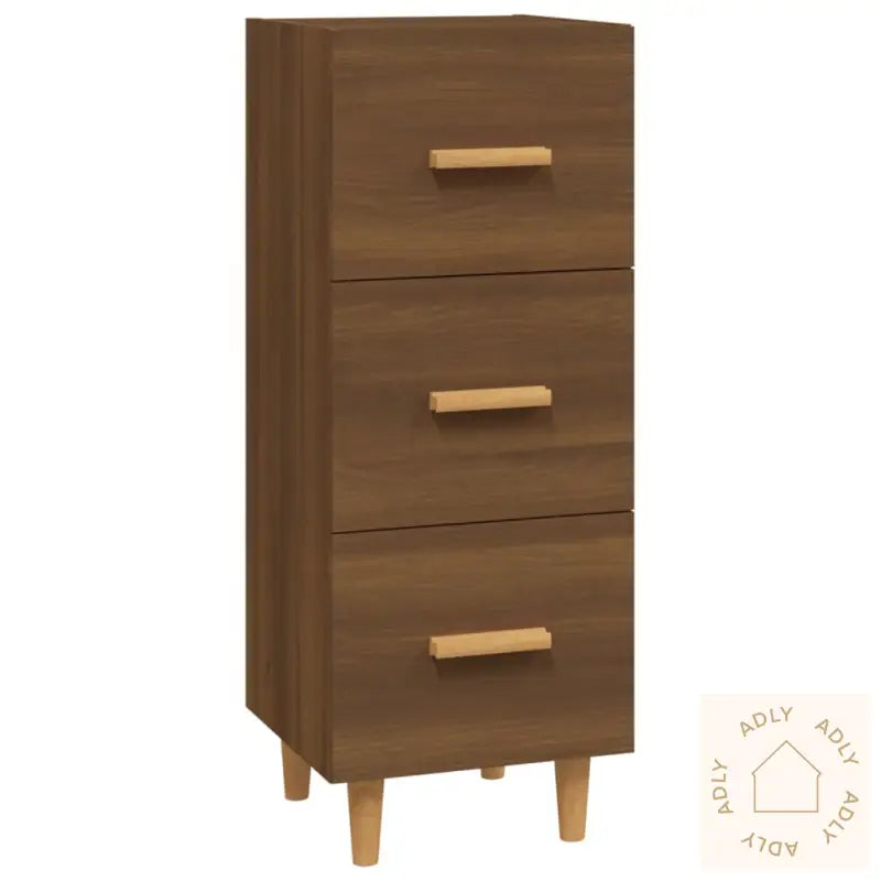 Skjenk Brun Eik 34,5X34X90 Cm Konstruert Tre