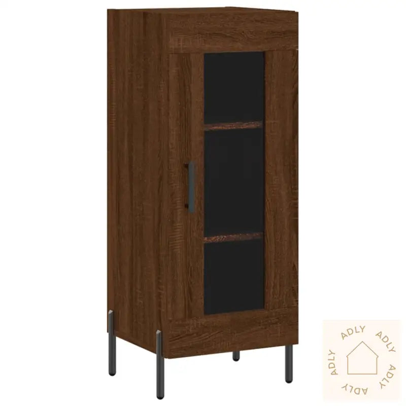 Skjenk Brun Eik 34,5X34X90 Cm Konstruert Tre