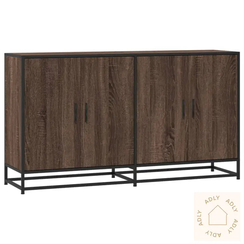 Skjenk Brun Eik 134X35X76 Cm Konstruert Tre