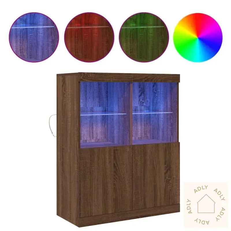 Skjenk Brun Eik 81X37X100 Cm Konstruert Tre