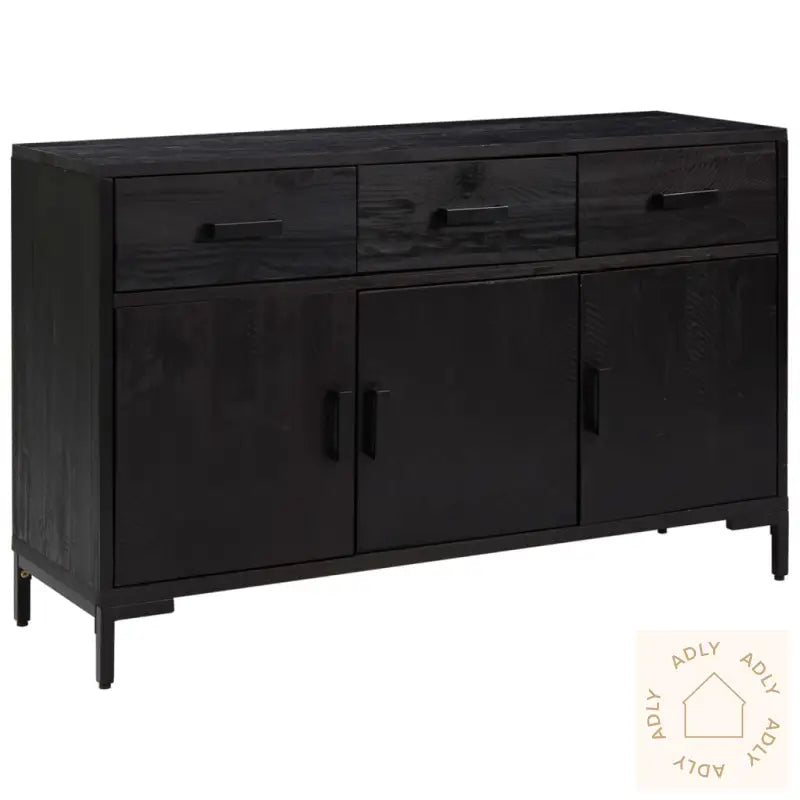 Skjenk Svart 110X35X70 Cm Heltre Furu