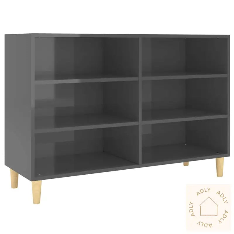 Skjenk Høyglans Grå 103,5X35X70 Cm Konstruert Tre