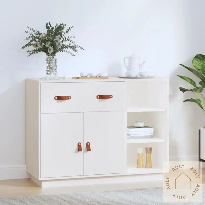Skjenk Hvit 98,5X40X75 Cm Heltre Furu