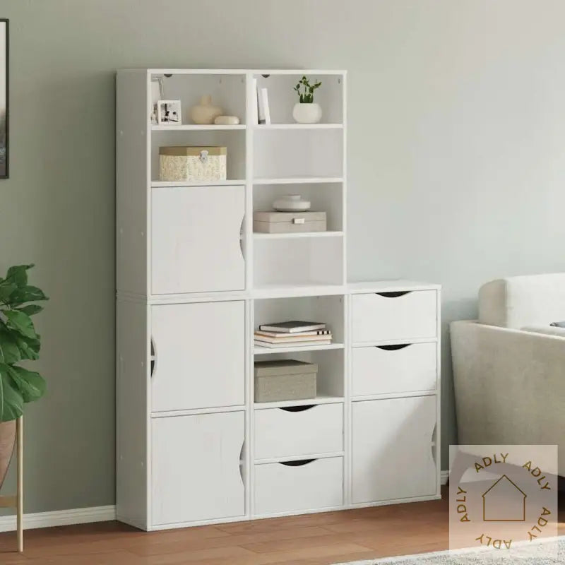 Sideskap 5 Stk Odda Hvit 40X24X79 Cm Heltre Furu