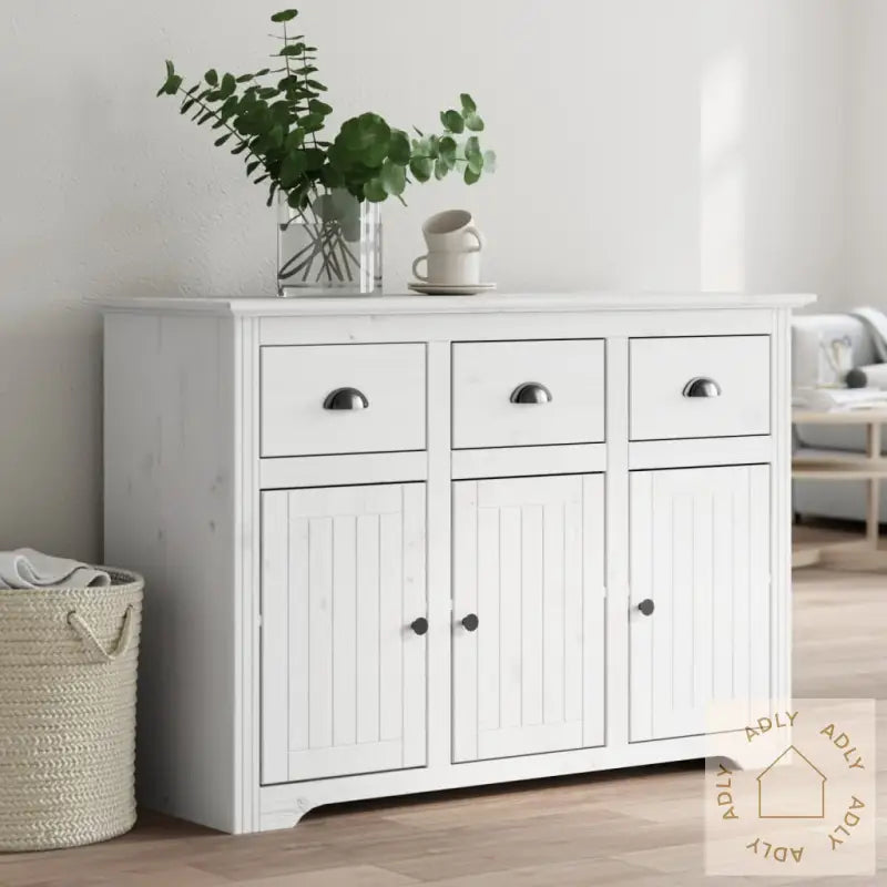 Garderobe Bodo Hvit 115,5X44X80 Cm Heltre Furu