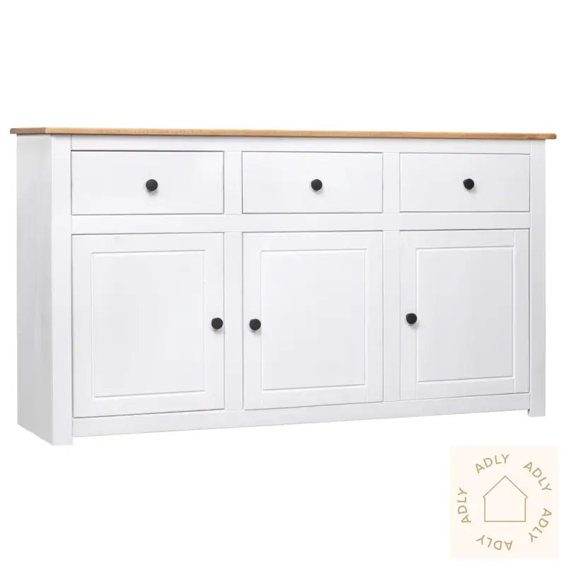 Skjenk Hvit 135X40X80 Cm Heltre Furu Panama Range