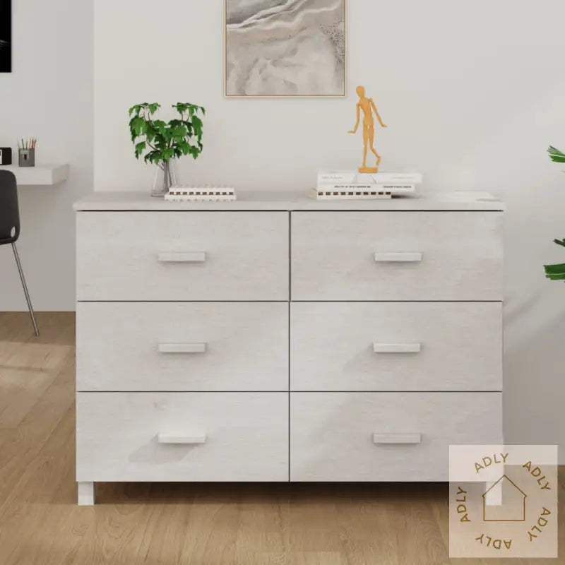 Skjenk Hamar Hvit 113X40X80 Cm Heltre Furu