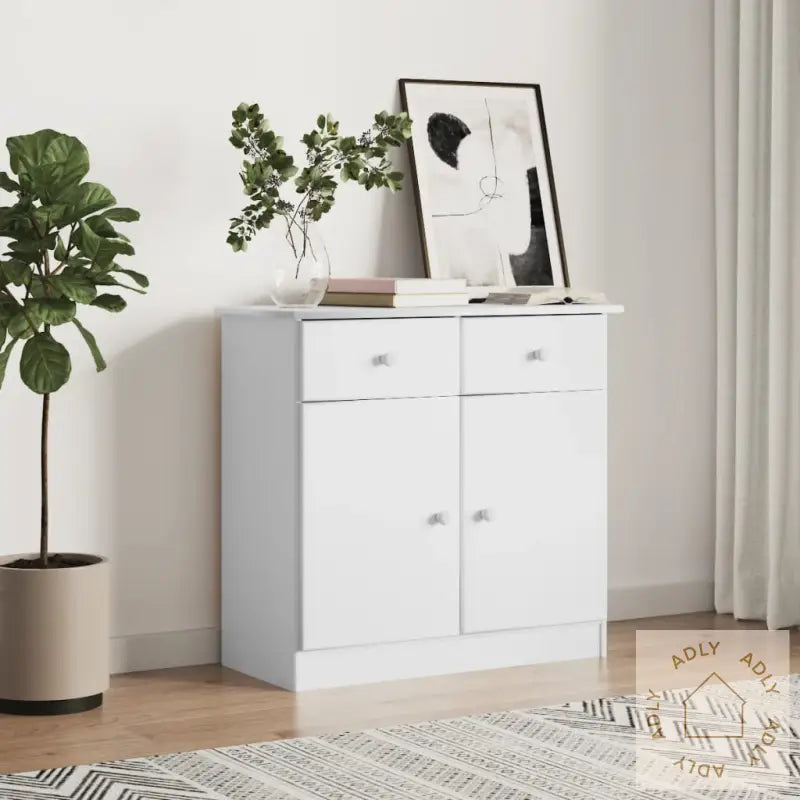 Skjenk Alta Hvit 77X35X73 Cm Heltre Furu