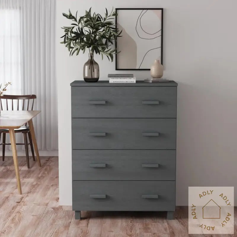 Skjenk Hamar Mørkegrå 79X40X103,5 Cm Heltre Furu