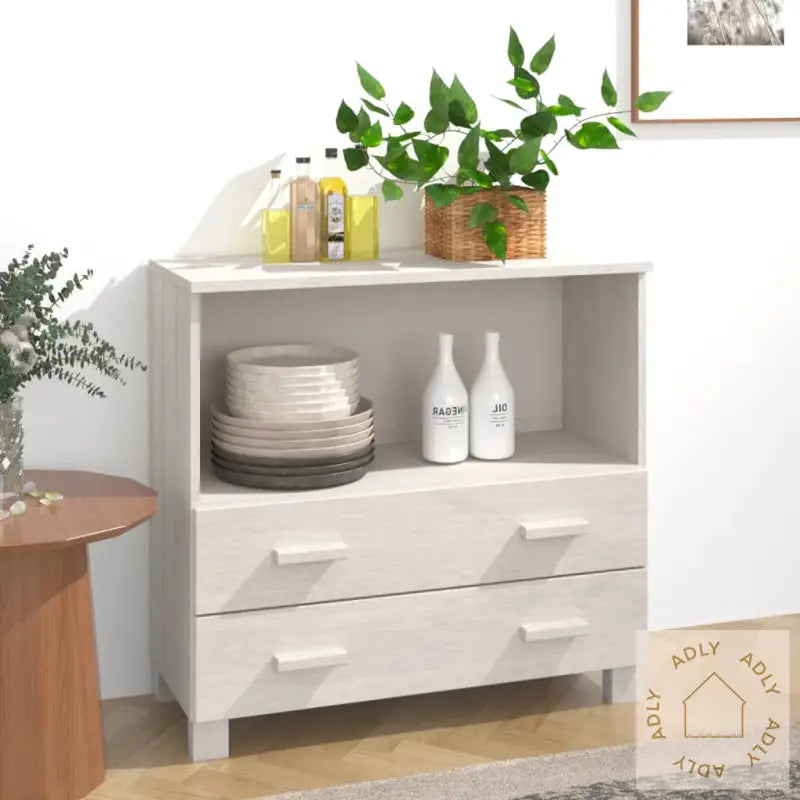 Skjenk Hamar Hvit 85X35X80 Cm Heltre Furu