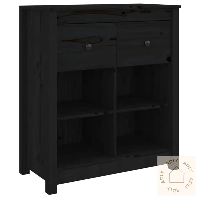 Skjenk Svart 70X35X80 Cm Heltre Furu