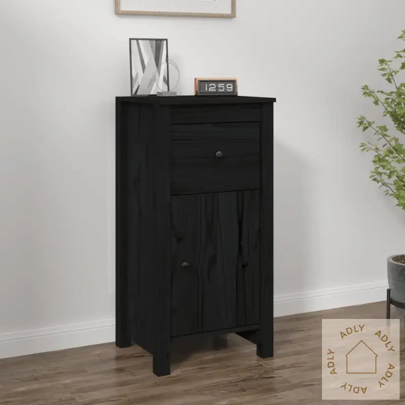 Skjenk Svart 40X35X80 Cm Heltre Furu