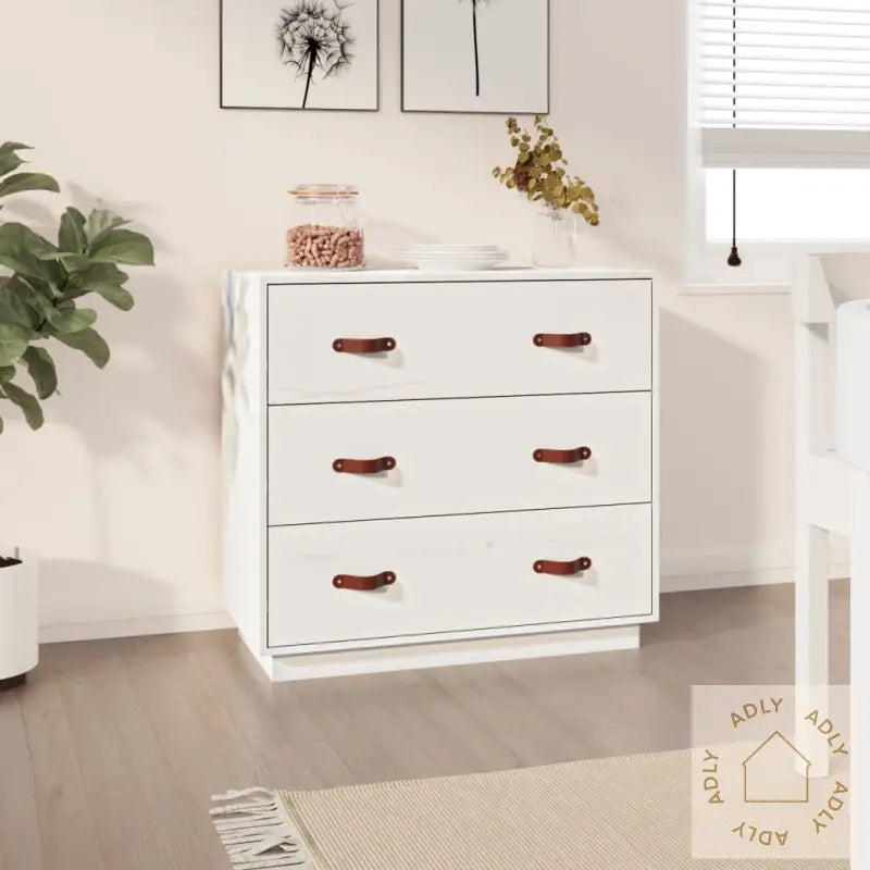 Skjenk Hvit 80X40X75 Cm Heltre Furu