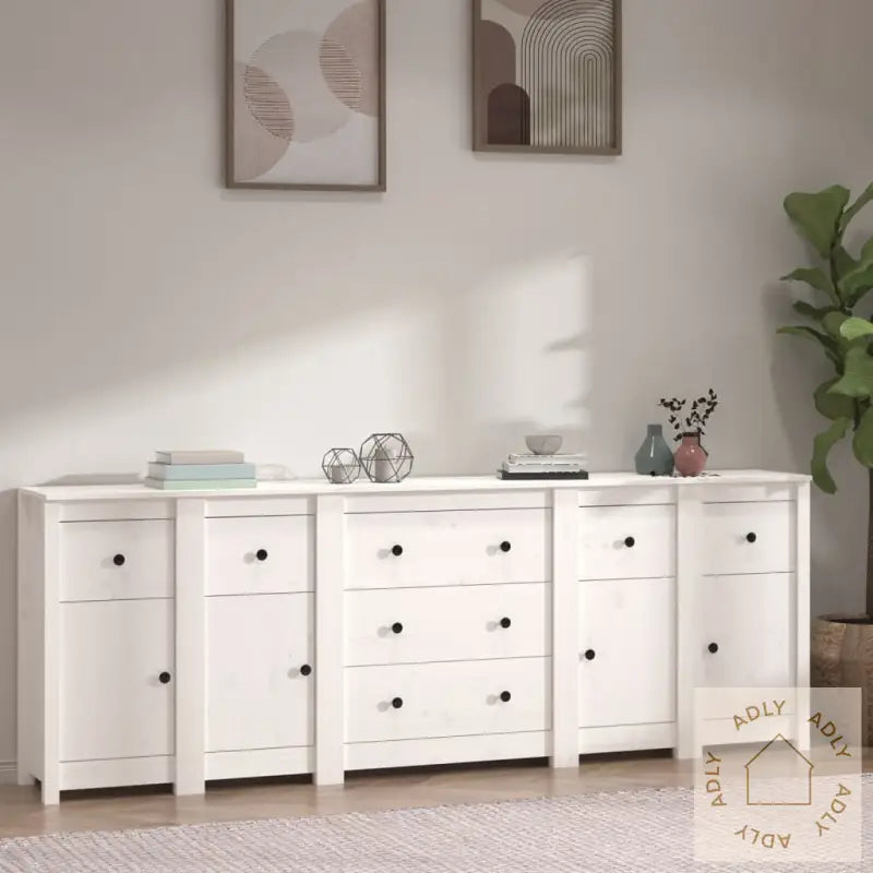 Skjenk Hvit 230X35X80 Cm Heltre Furu