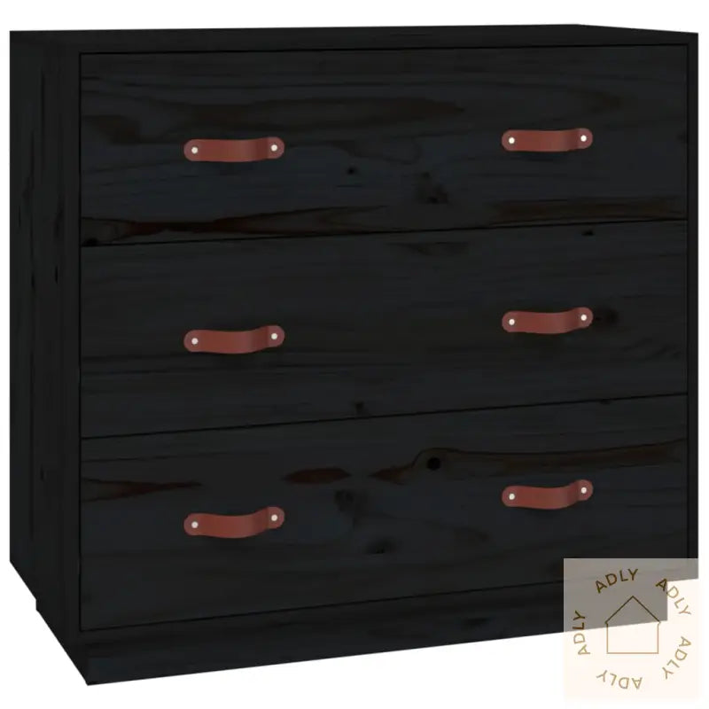 Skjenk Svart 80X40X75 Cm Heltre Furu