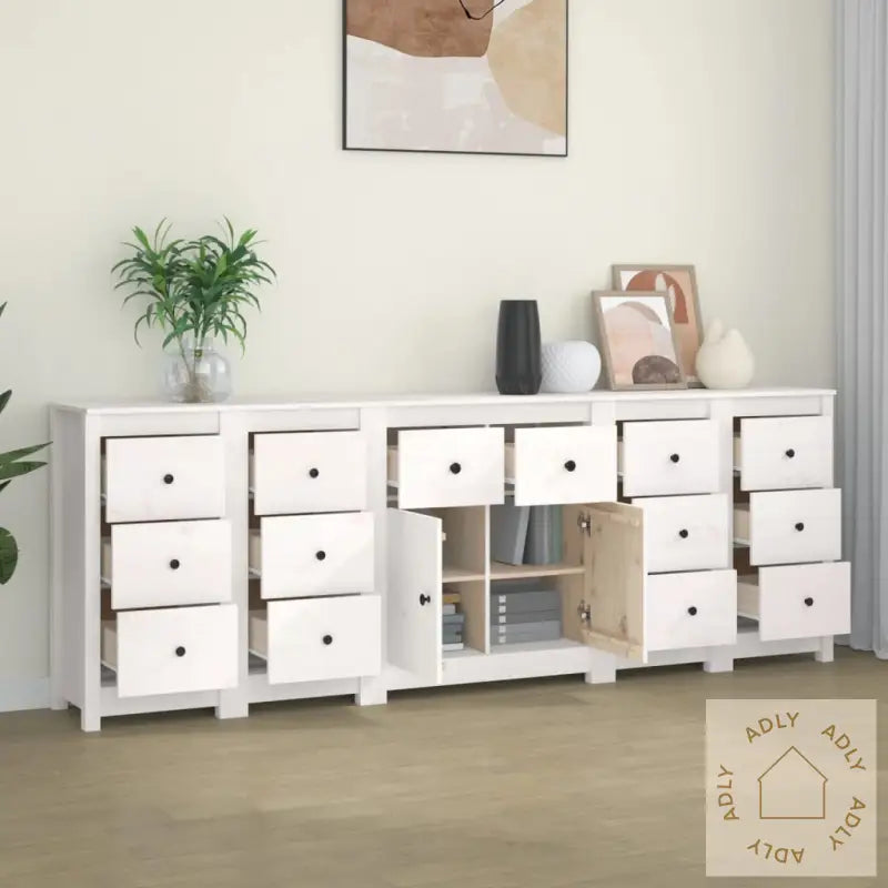 Skjenk Hvit 230X35X80 Cm Heltre Furu