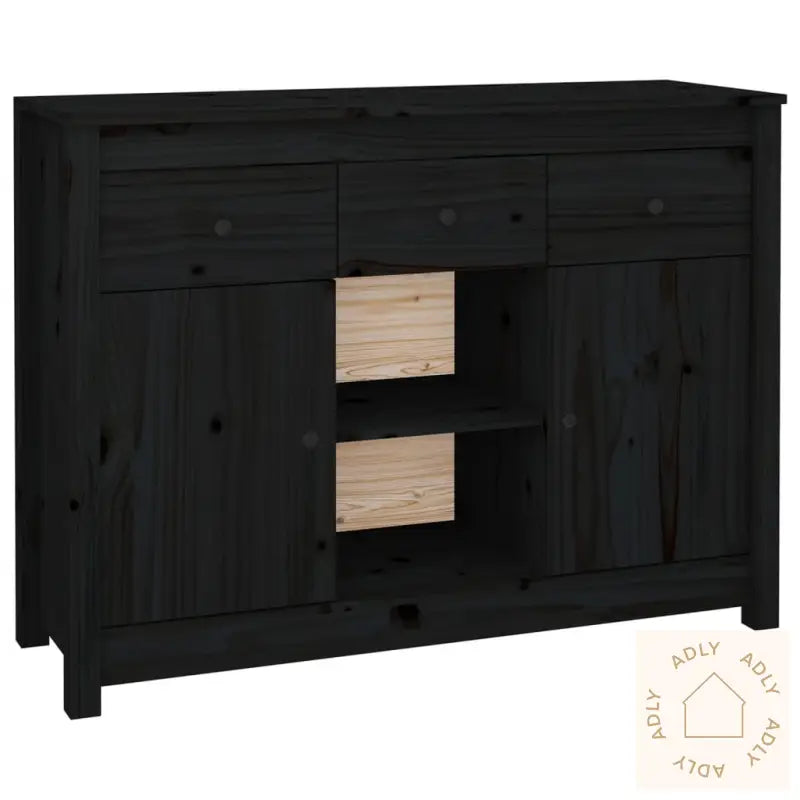 Skjenk Svart 100X35X74,5 Cm Heltre Furu